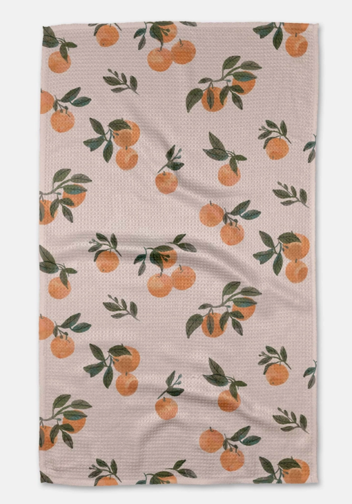 Geometry Pretty in Peach Tea Towel