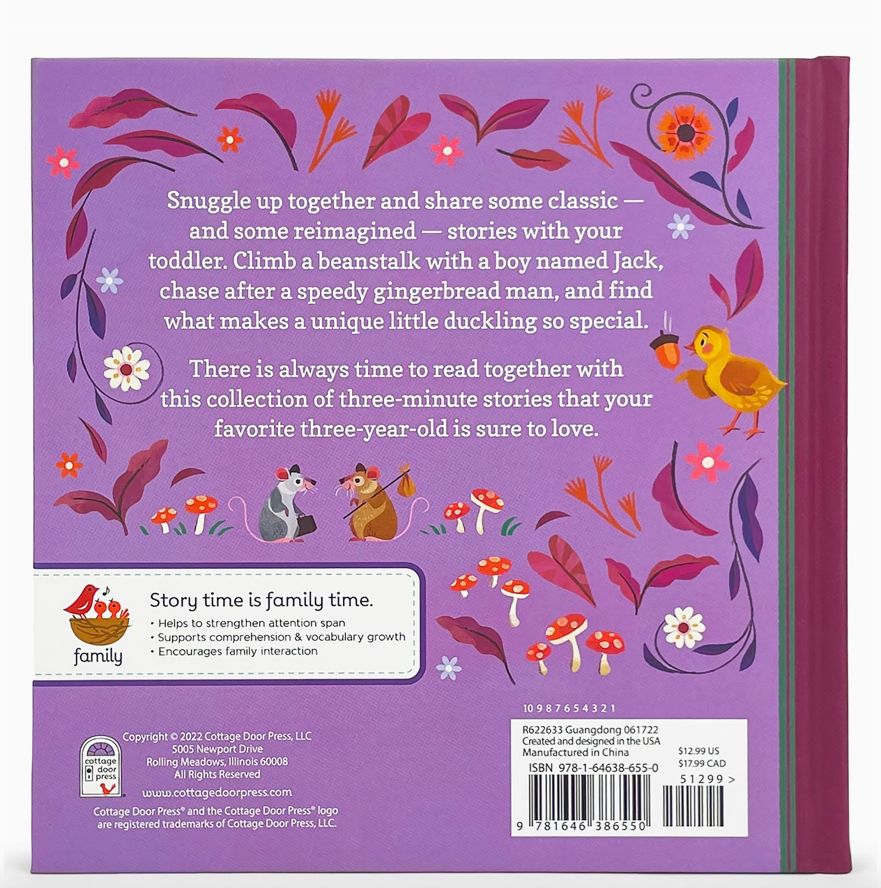 Cottage Door Press 3-Minute Stories For 3-Year-Olds Story Book