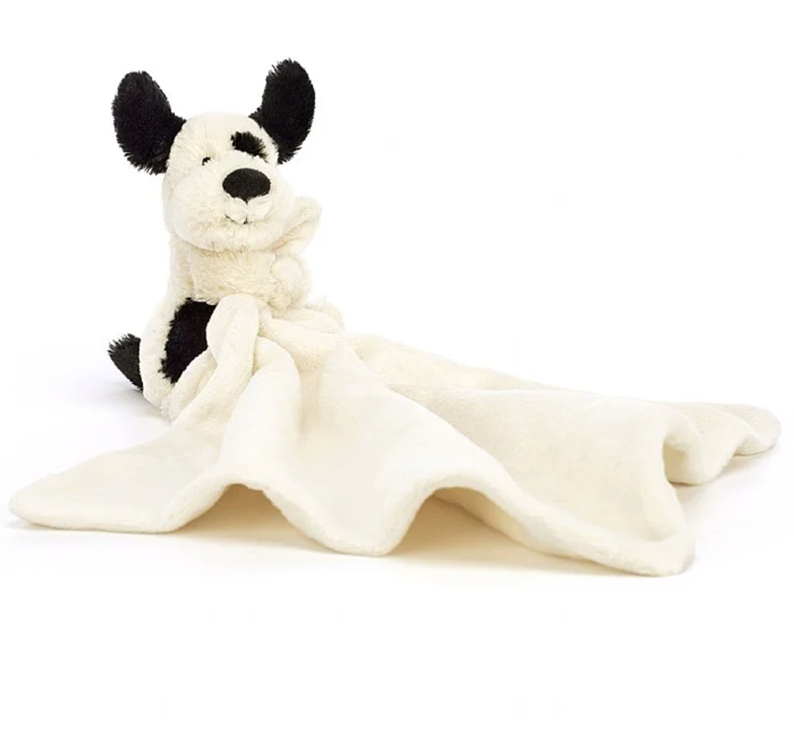 Bashful Black & Cream Puppy Jellycat Soother