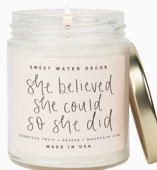 Sweet Water Decor She Believed She Could Candle