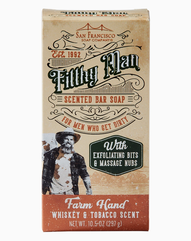 Whiskey & Tobacco Farm Hand Massaging Bar Soap