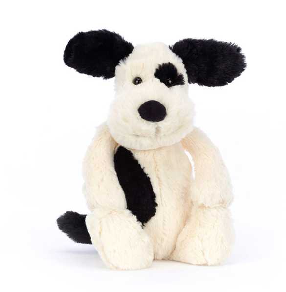 Bashful Black & Cream Puppy Jellycat Medium