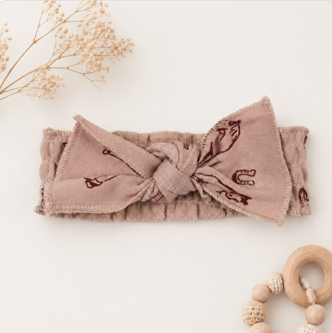 Organic Smocked Tie Headband