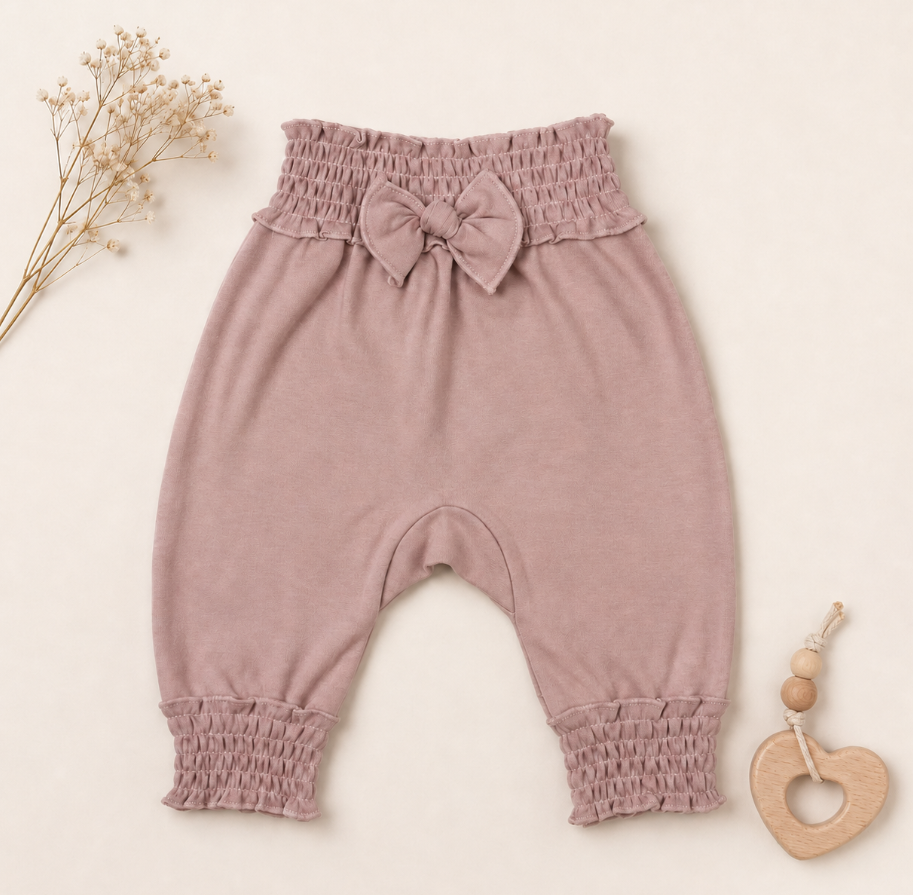 Organic Smocked Bubble Pants
