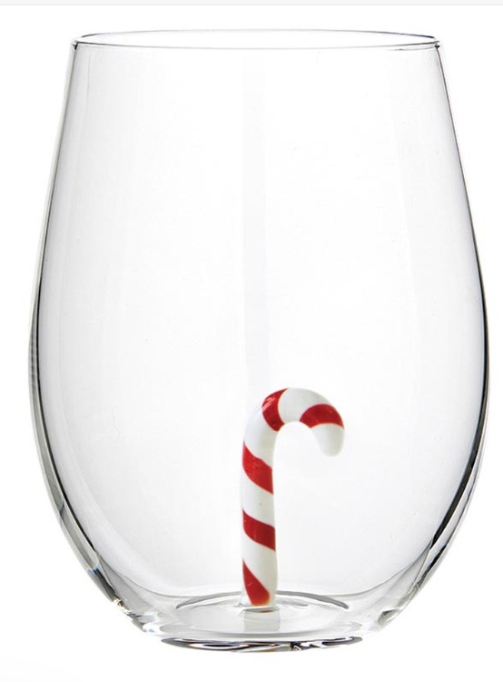 Figurine Wine Glass - Candy Cane