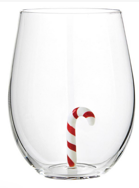 Figurine Wine Glass - Candy Cane