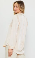 Long Sleeve Satin Button Down Shirt