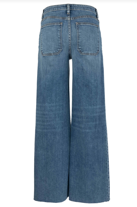 Maya High Rise Porkshop Front Pockets Raw Hem Wide Leg