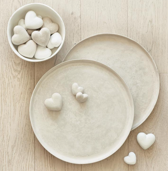 Small Paper-Mache Heart - White