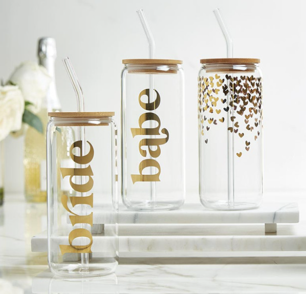 Glass Cold Brew Tumbler - Heart Confetti