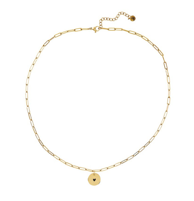 Link Chain Charm Necklace - Heart