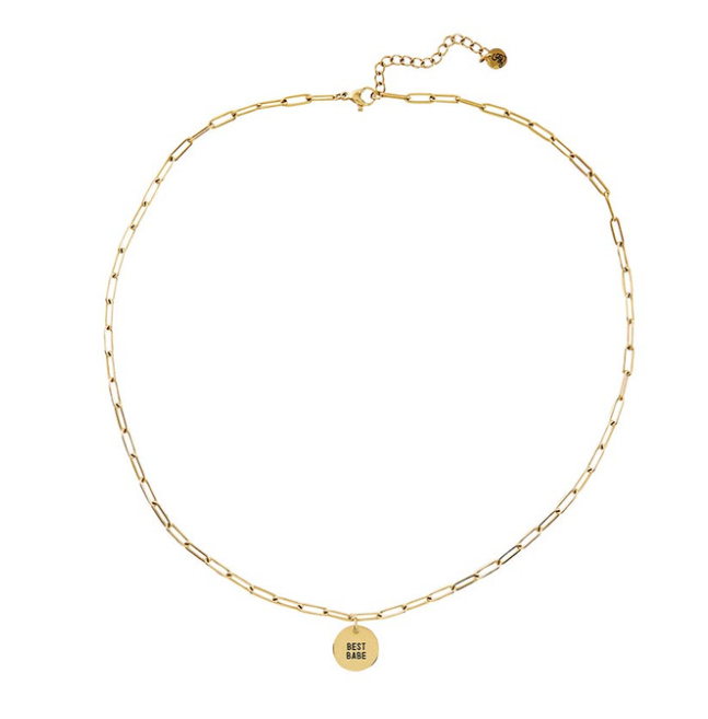 Link Chain Charm Necklace - Best Babe