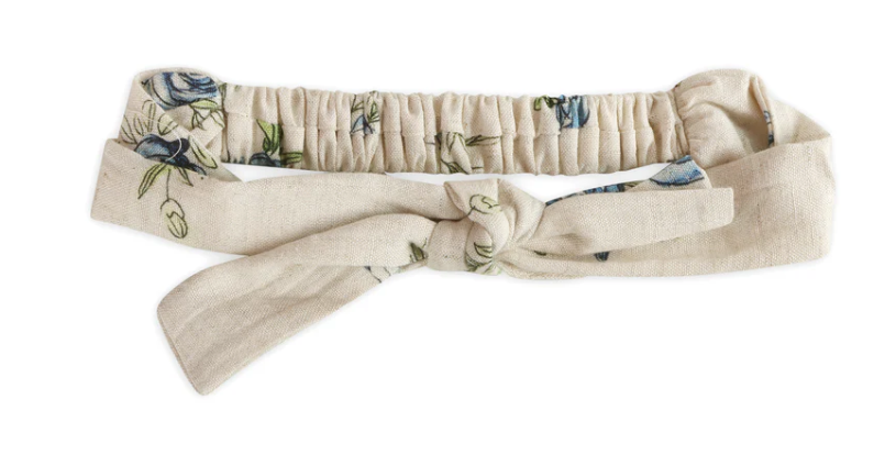 Anais Floral Baby Romper + Headband (Linen Blend)