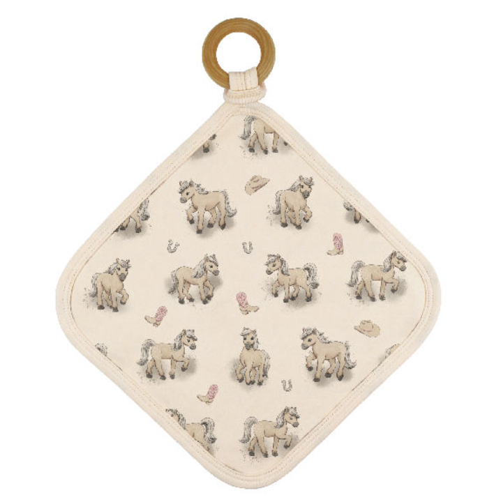 Lovey with Removeable Teething Ring-Blush Boots