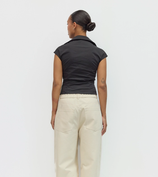 The Becky Top | Twist Collared Shirt