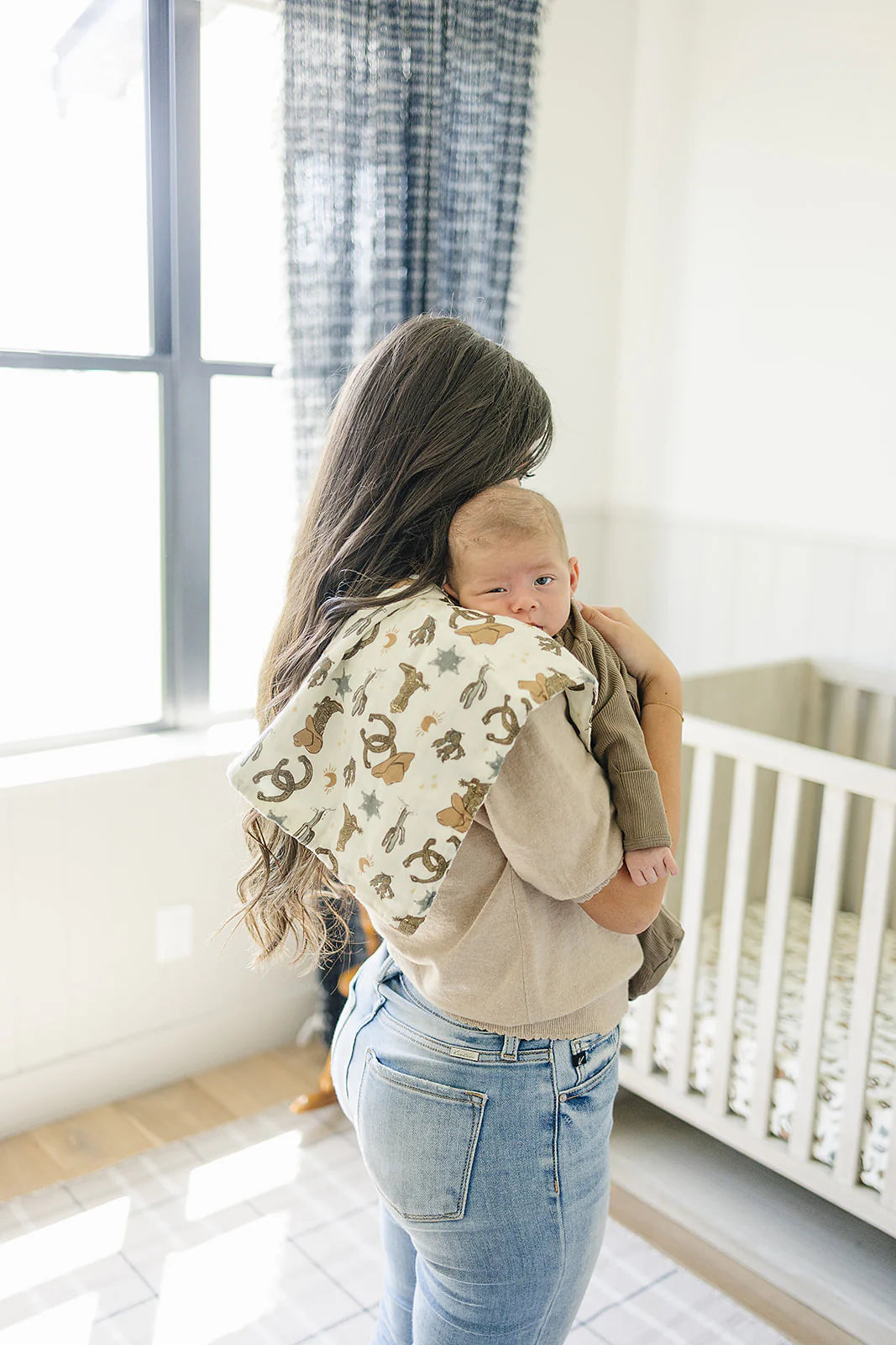 Outlaw Cowboy Muslin Burp Cloth