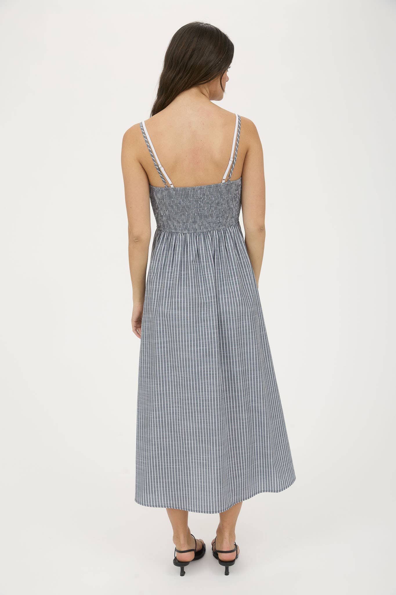Striped Button Down Midi Dress