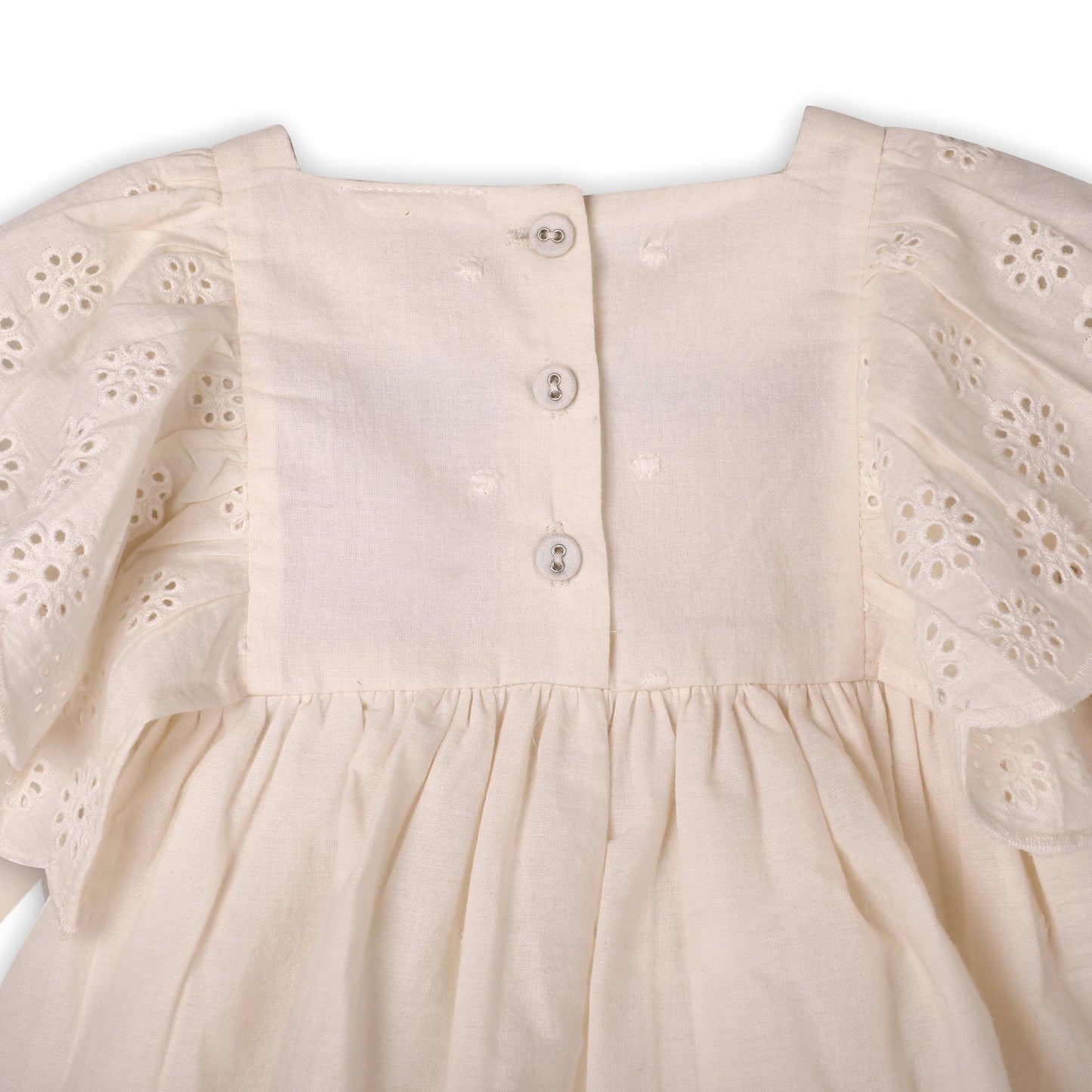 Schiffli Lace Collar Baby Girl Dress & Bloomer Set