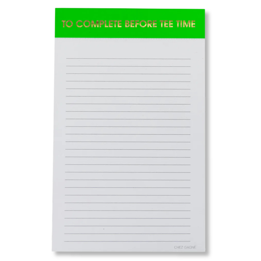 To Complete Before Tee Time Lined Notepad