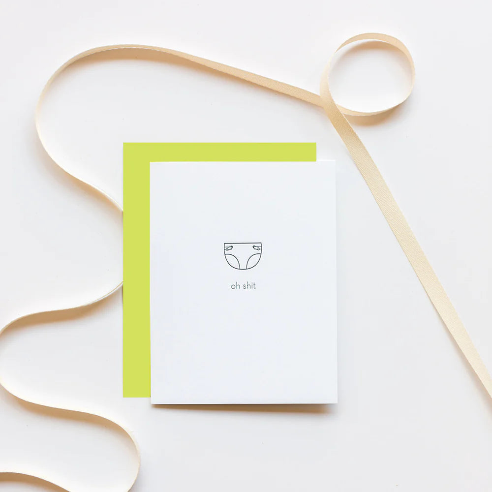 Oh Shit Diaper Letterpress Card