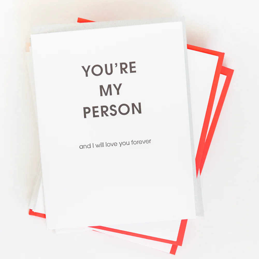 You're My Person Letterpress Card