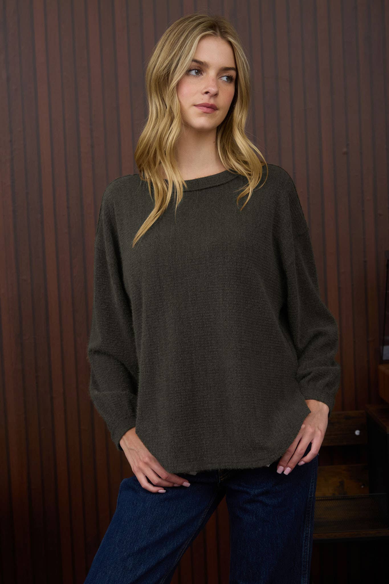 Longsleeve Fuzzy Knit Top