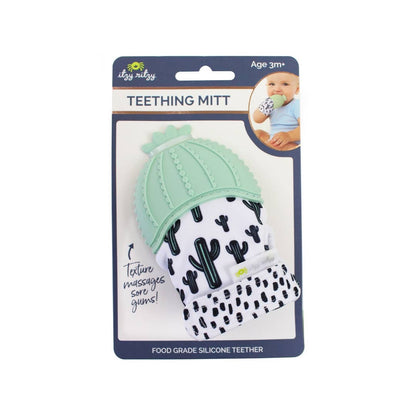 Itzy Silicone Teething Mitts - Cactus