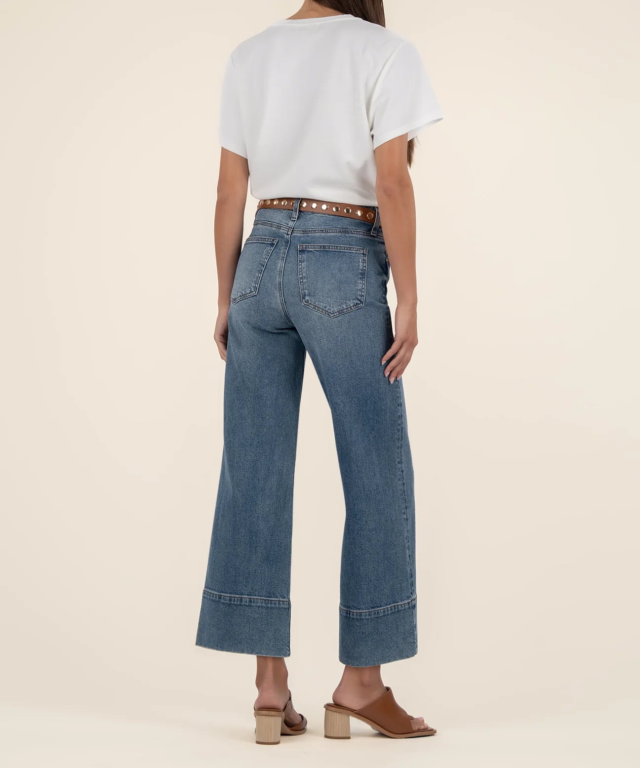 【mnem】Cut pin tuck wide denim Pin Tuck Meg Wide Leg Jeans