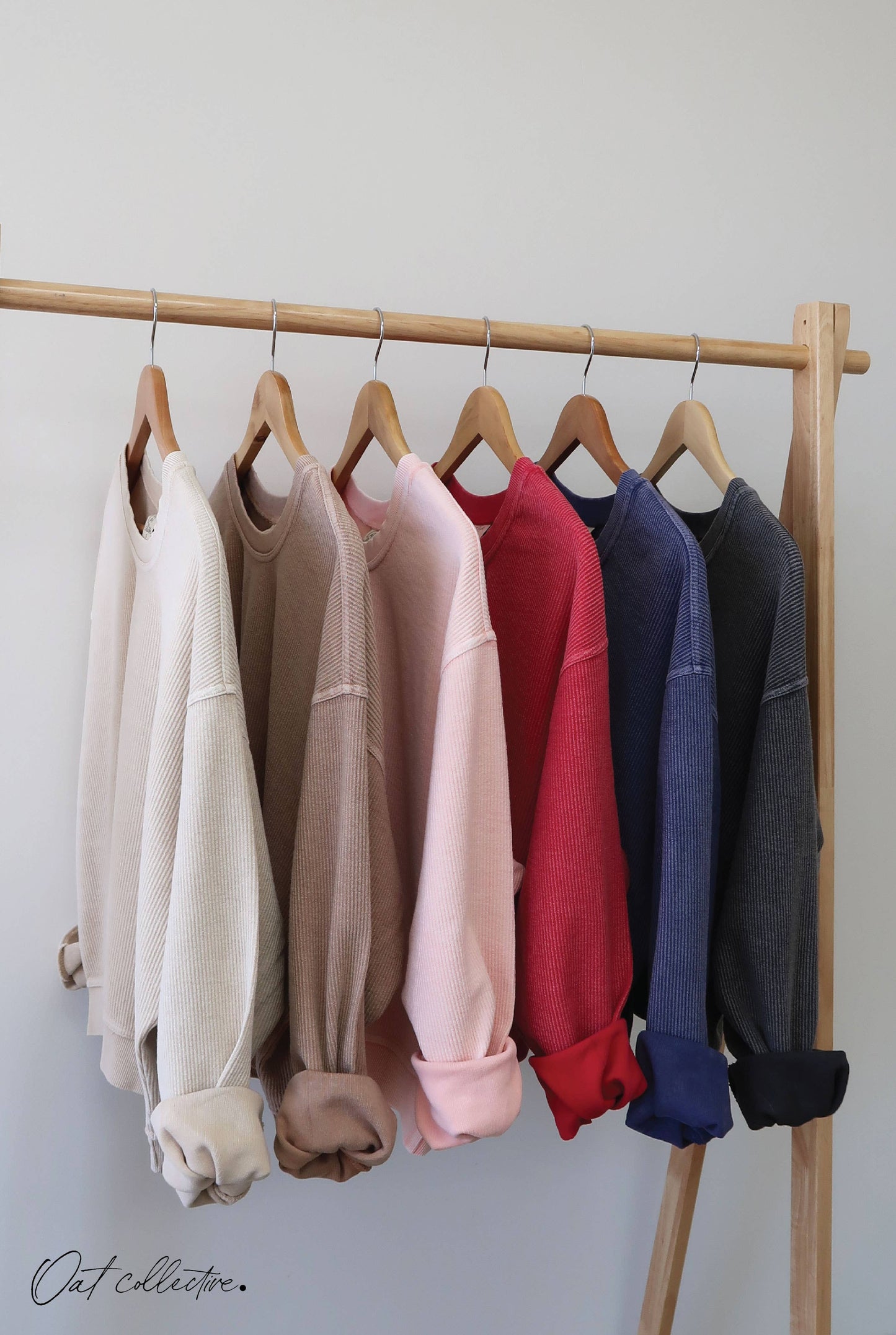 LOVE HEART NECKLINE Cropped Thermal Vintage Pullover