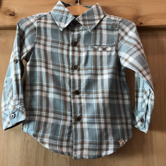 Me and Henry White/Blue Plaid Atwood Woven Shirt
