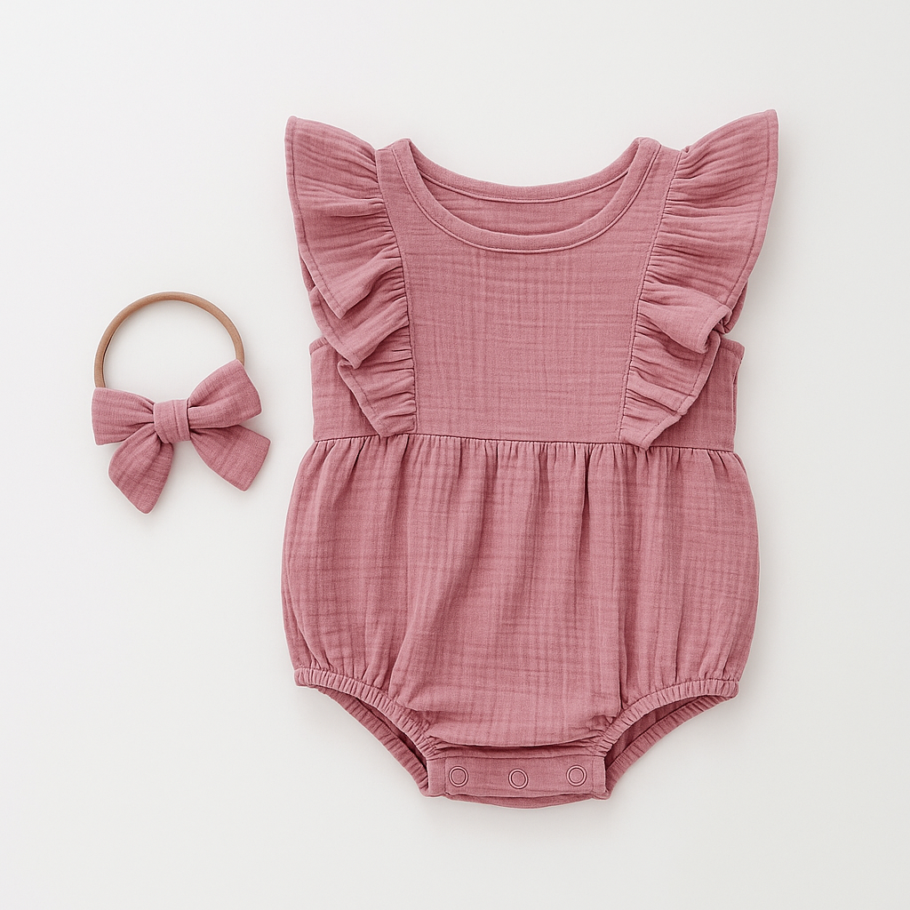 Milana Bubble Romper & Bow Set