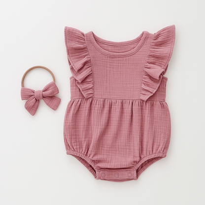Milana Bubble Romper & Bow Set