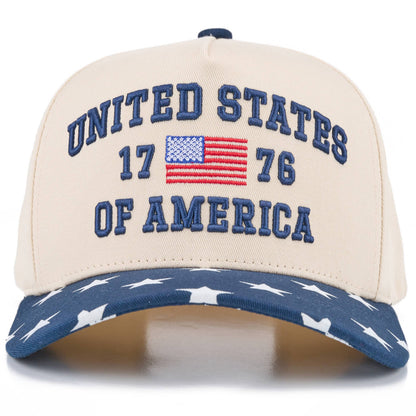 C.C UNITED STATES 1776 Letter on Two Tone Trucker Hat