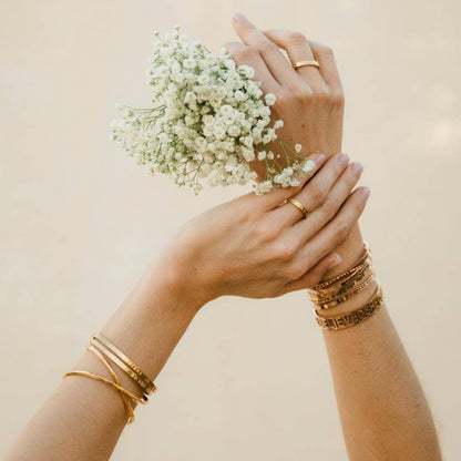 MantraBand Live in the Moment bracelet in gold view 10