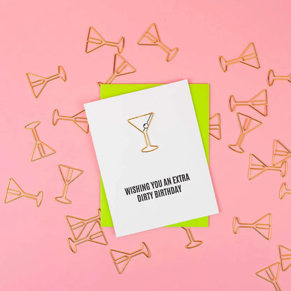 Extra Dirty Martini Birthday Letterpress Card