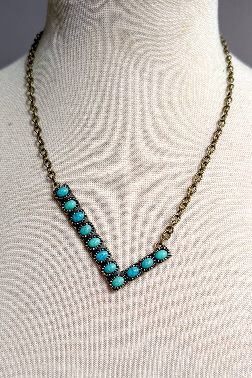 Blaze Initial Necklace- Bronze