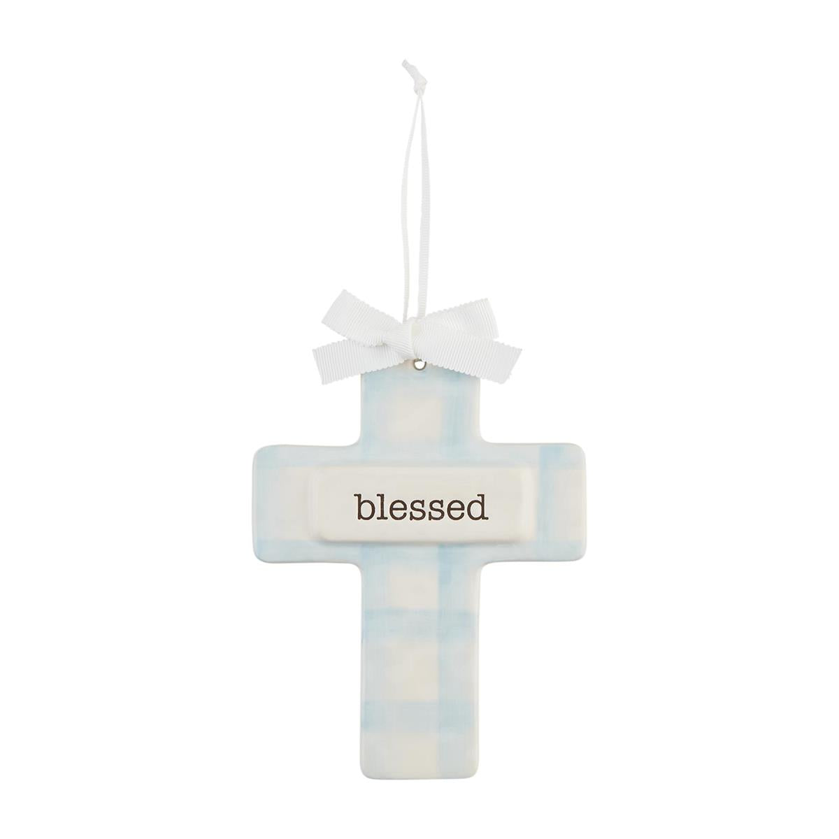 Ceramic Keepsake Cross - Blue