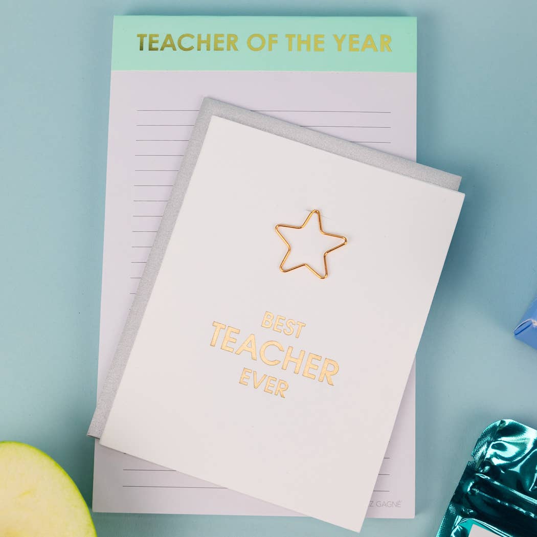 Teacher Of The Year - Lined Notepad - Light Blue - 65 perforated pages - 5x8