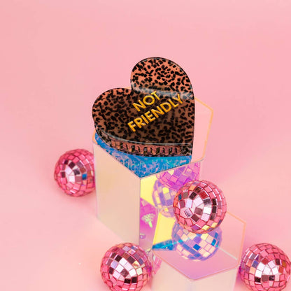 Not Friendly - Heart - Acetate Hair Claw Clip