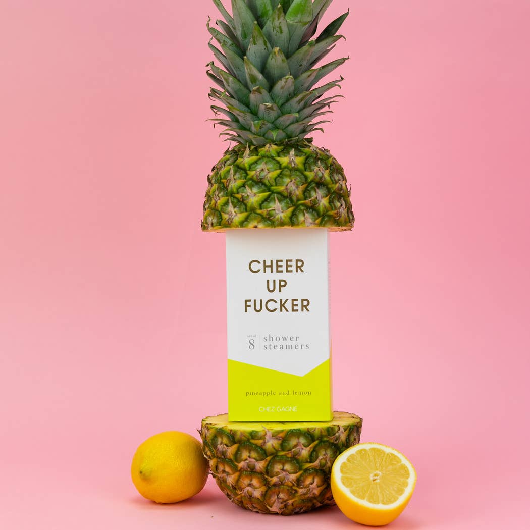 Cheer Up Fucker - Aromatherapy Shower Steamers - Pineapple Lemon - Set of 8