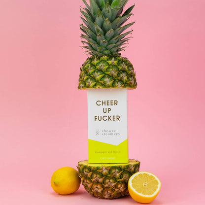 Cheer Up Fucker - Aromatherapy Shower Steamers - Pineapple Lemon - Set of 8