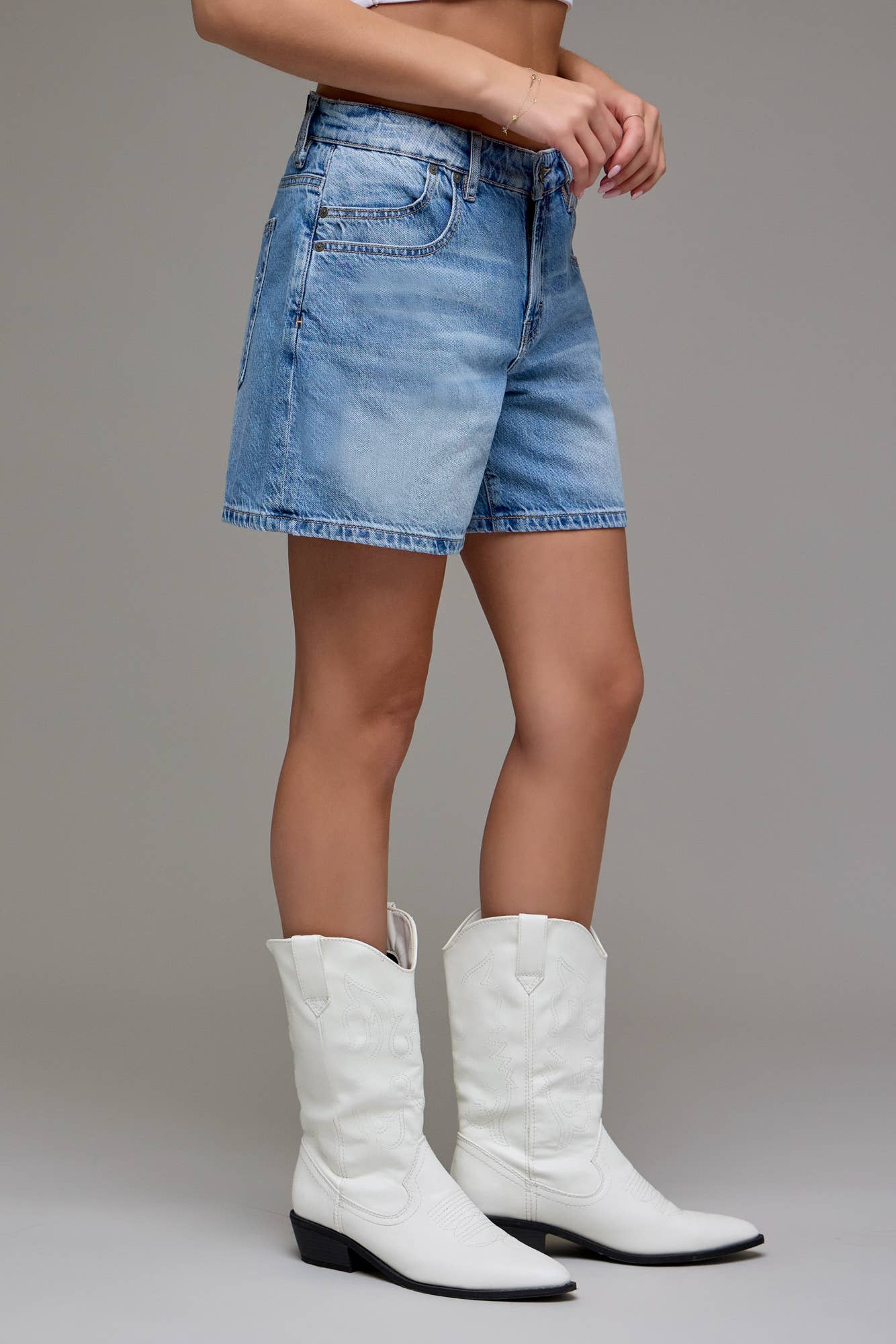 Medium Wash Classic 5" Inseam Barrel Shorts