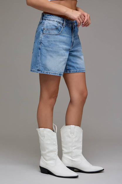 Medium Wash Classic 5" Inseam Barrel Shorts