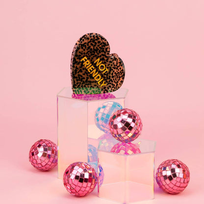 Not Friendly - Heart - Acetate Hair Claw Clip