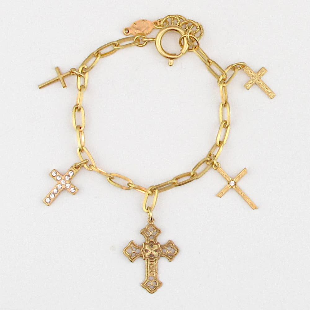 Cross Charm Bracelet-1780G