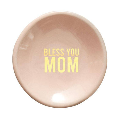 Bless You Mom Earrings & Ceramic Dish Set