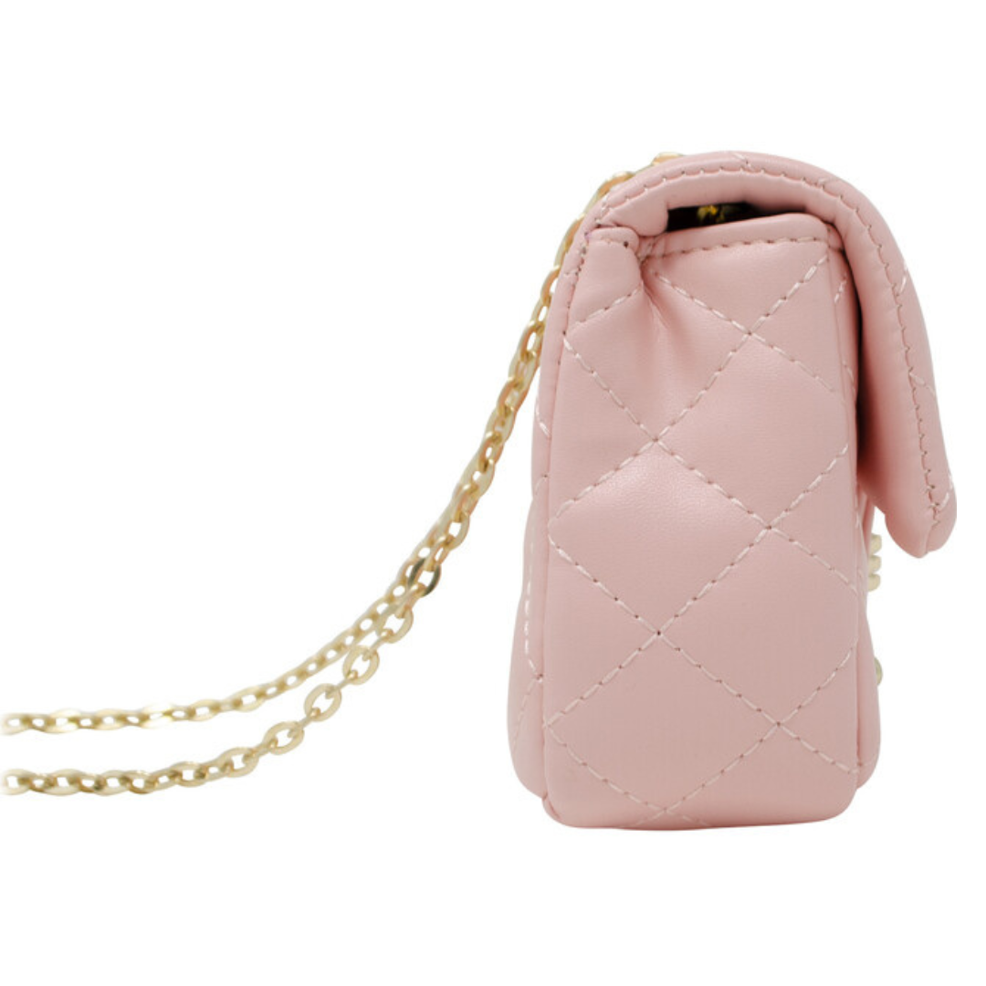 Classic Quilted Stud Mini Bag - Pink