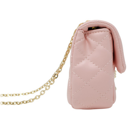 Classic Quilted Stud Mini Bag - Pink