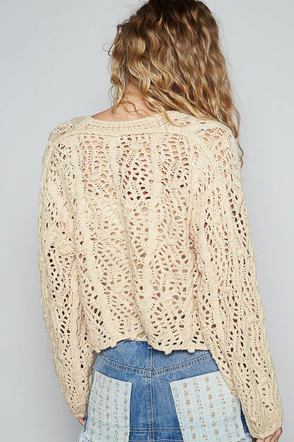 Open Weave Knit Cardigan