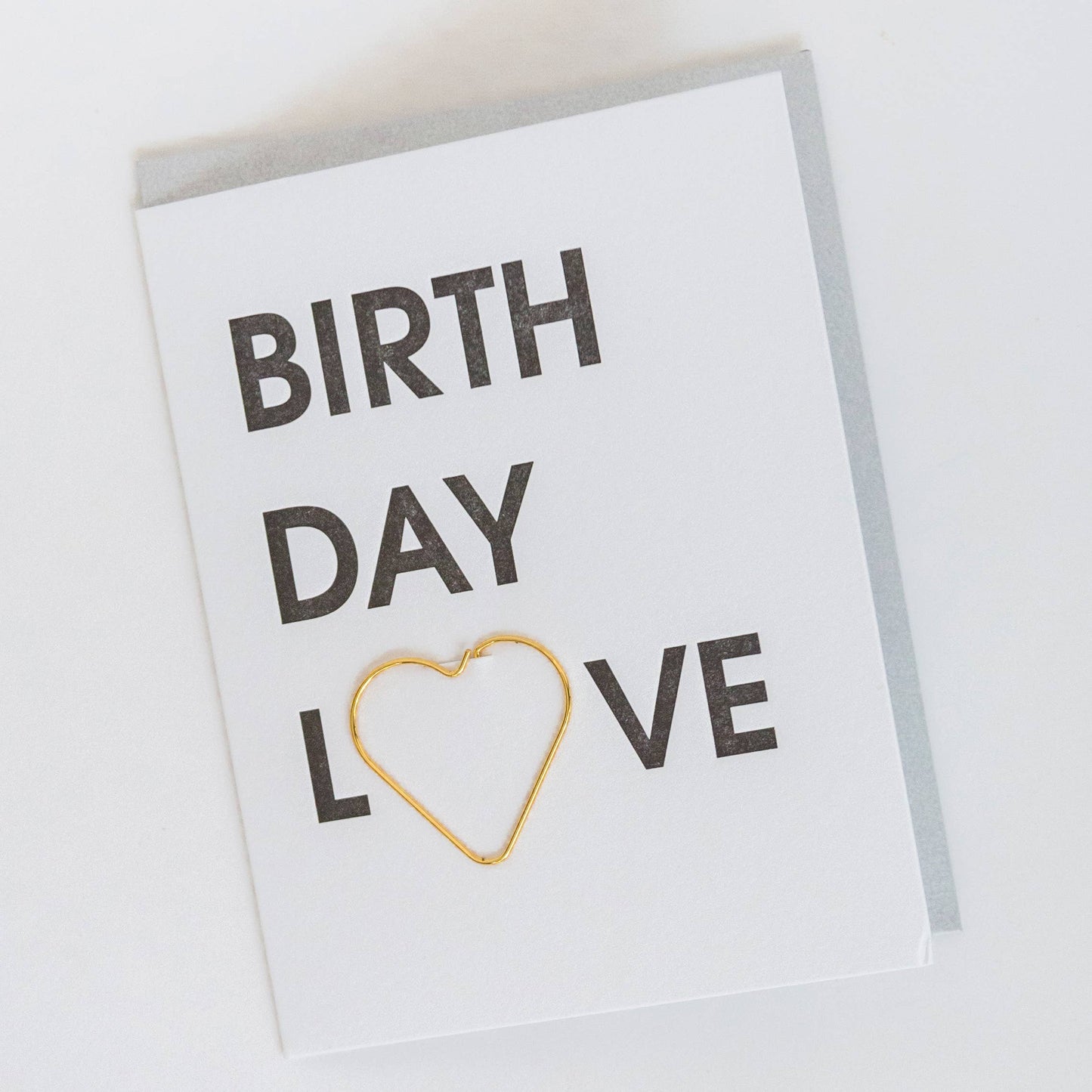 Birthday Love Paper Clip Letterpress Greeting Card